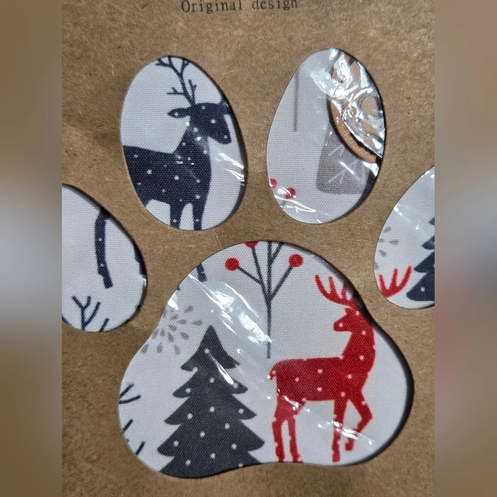 Set of 2 Crowned Beauty Christmas Dog Bandanas Reindeer Trees‎ Holiday Pet Scarf